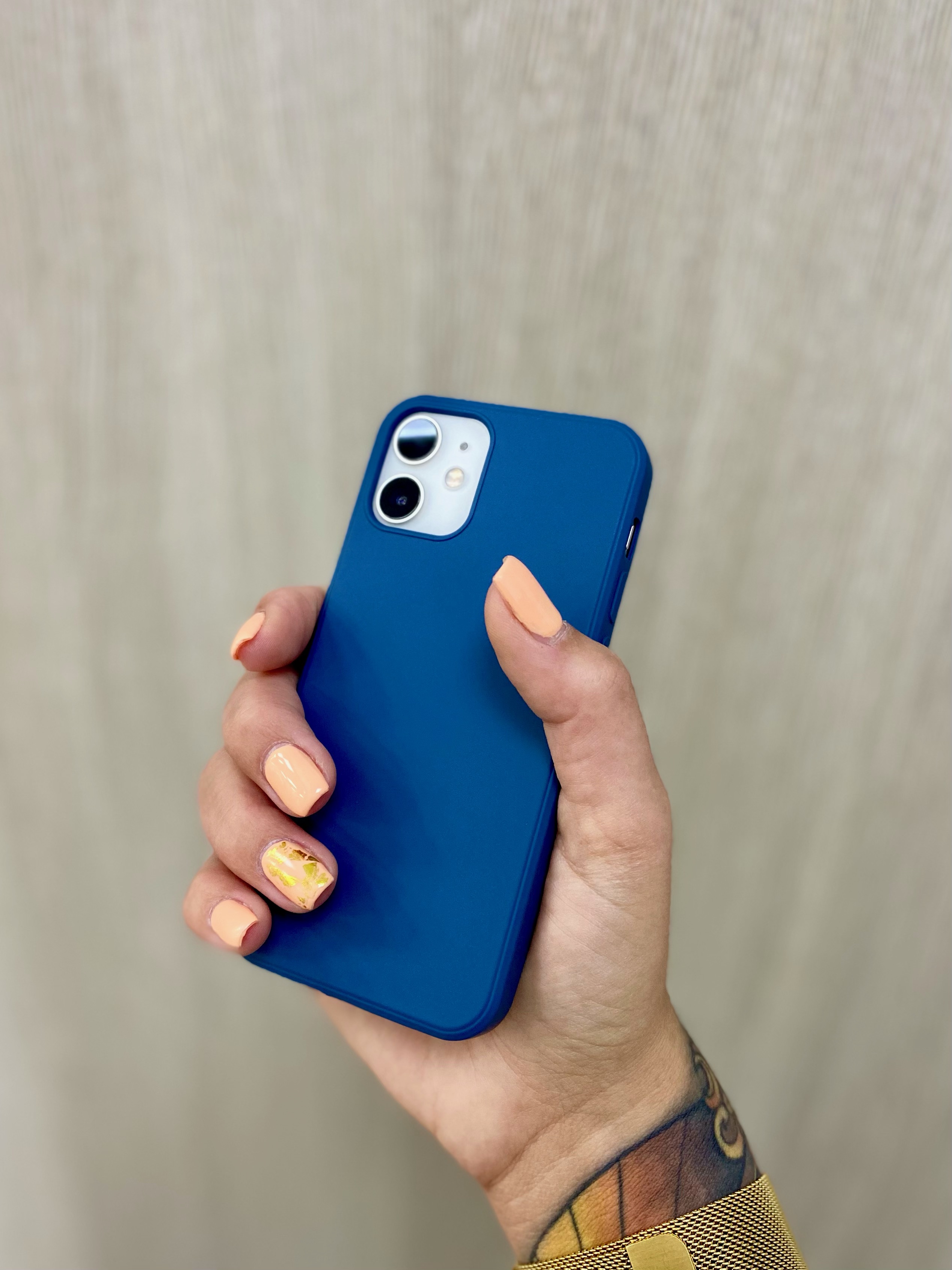 Prémium minőségű alap árkategóriás tok sötétkék színben iPhone 12 Mini
