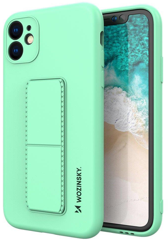WOZINSKY KICKSTAND CASE IPHONE 11 PRO SZILIKON HÁTLAP, TOK, MENTA