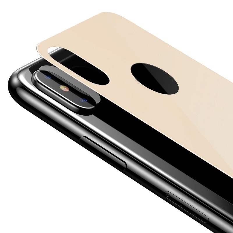 Hátlapi üvegfólia iPhone Xs Max arany